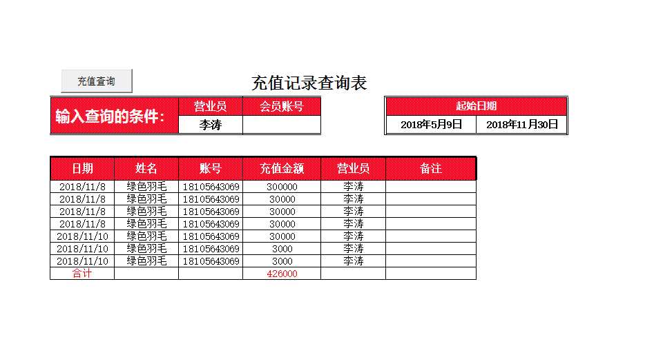 会员管理系统表格Excel模板_06