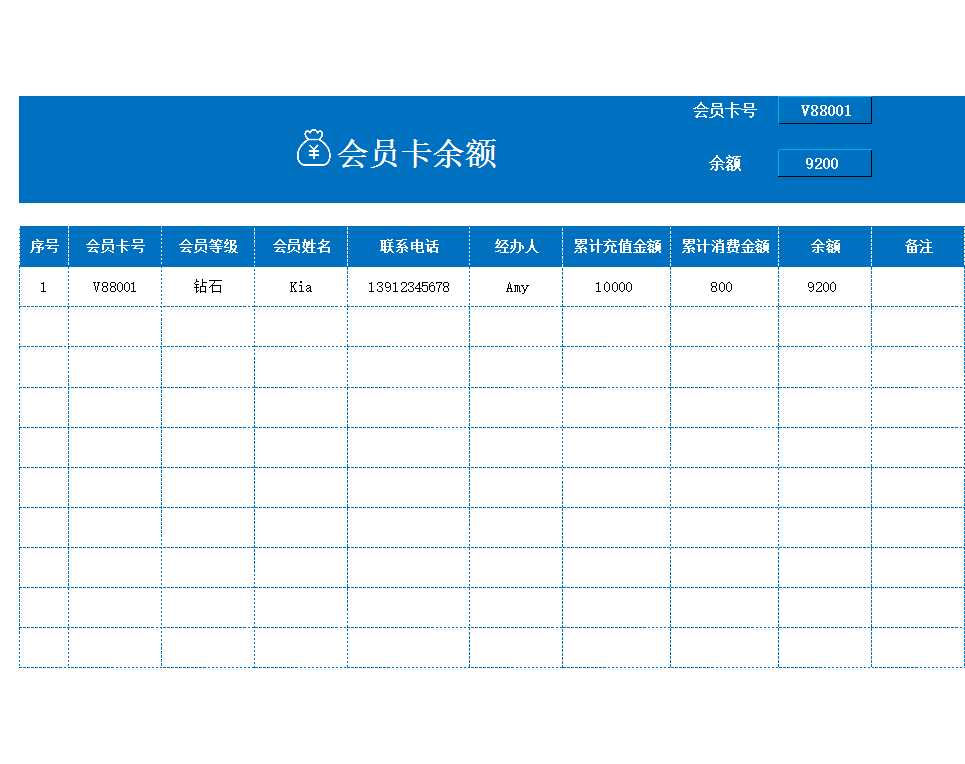 会员管理系统(会员卡)Excel模板_05