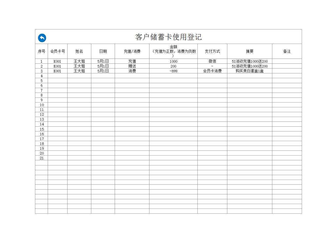 美容院会员管理系统Excel模板_06