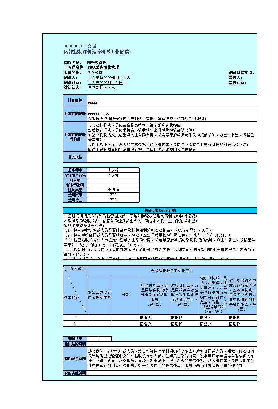 !控制活动(采购管理)Excel模板_19