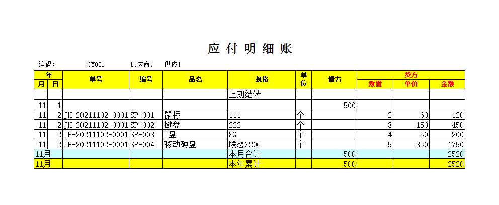 采购台账管理系统Excel模板_05