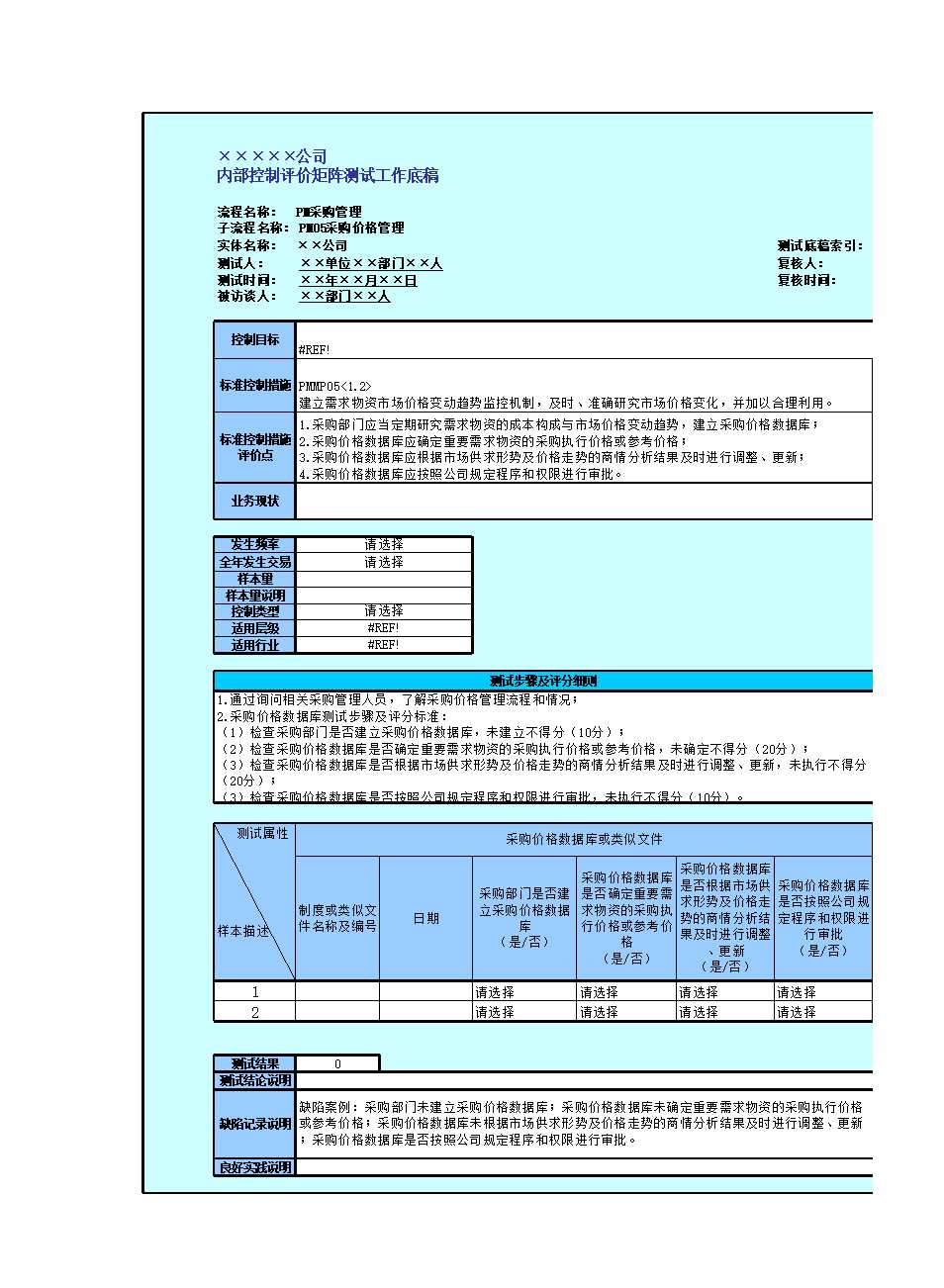 !控制活动(采购管理)Excel模板_13