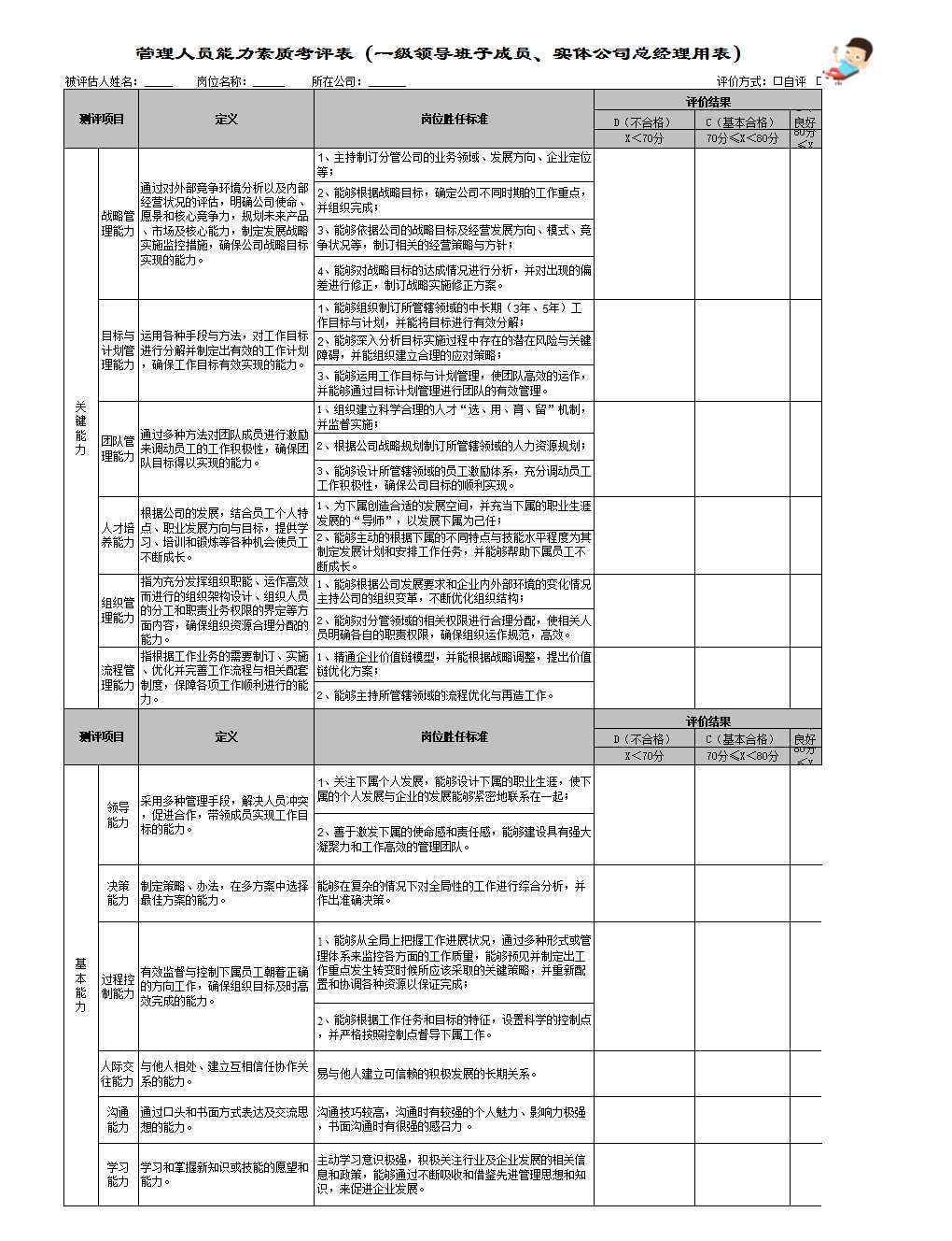 任职管理系统 excel模板_07