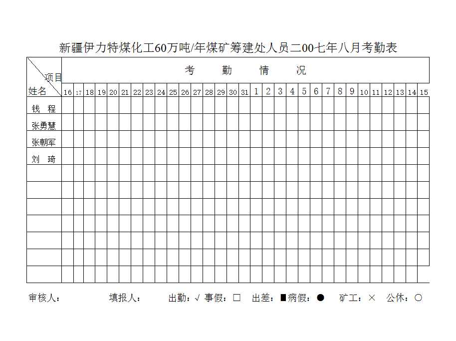 工作考勤表Excel模板_03