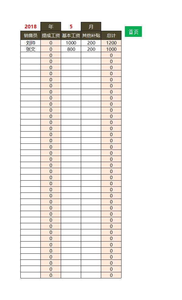 销售提成工资核算系统Excel模板_04