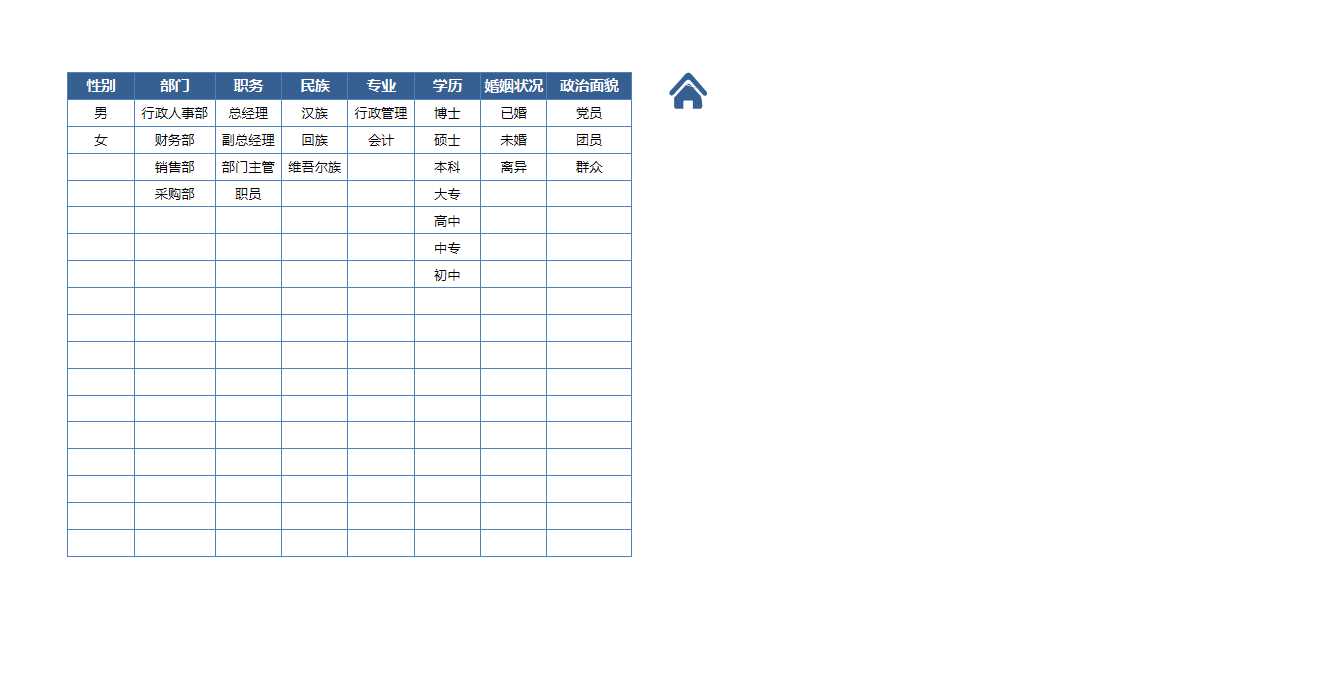 人事档案管理系统Excel模板_02