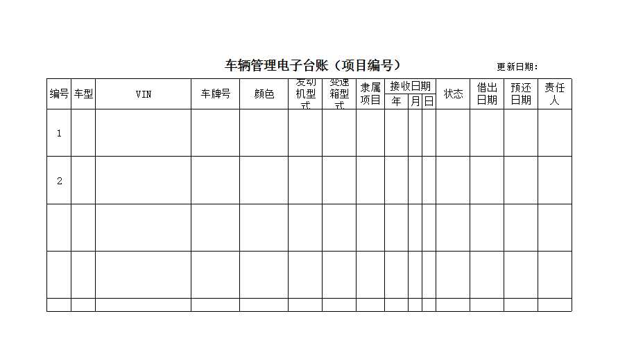 車輛管理電子臺(tái)賬Excel模板