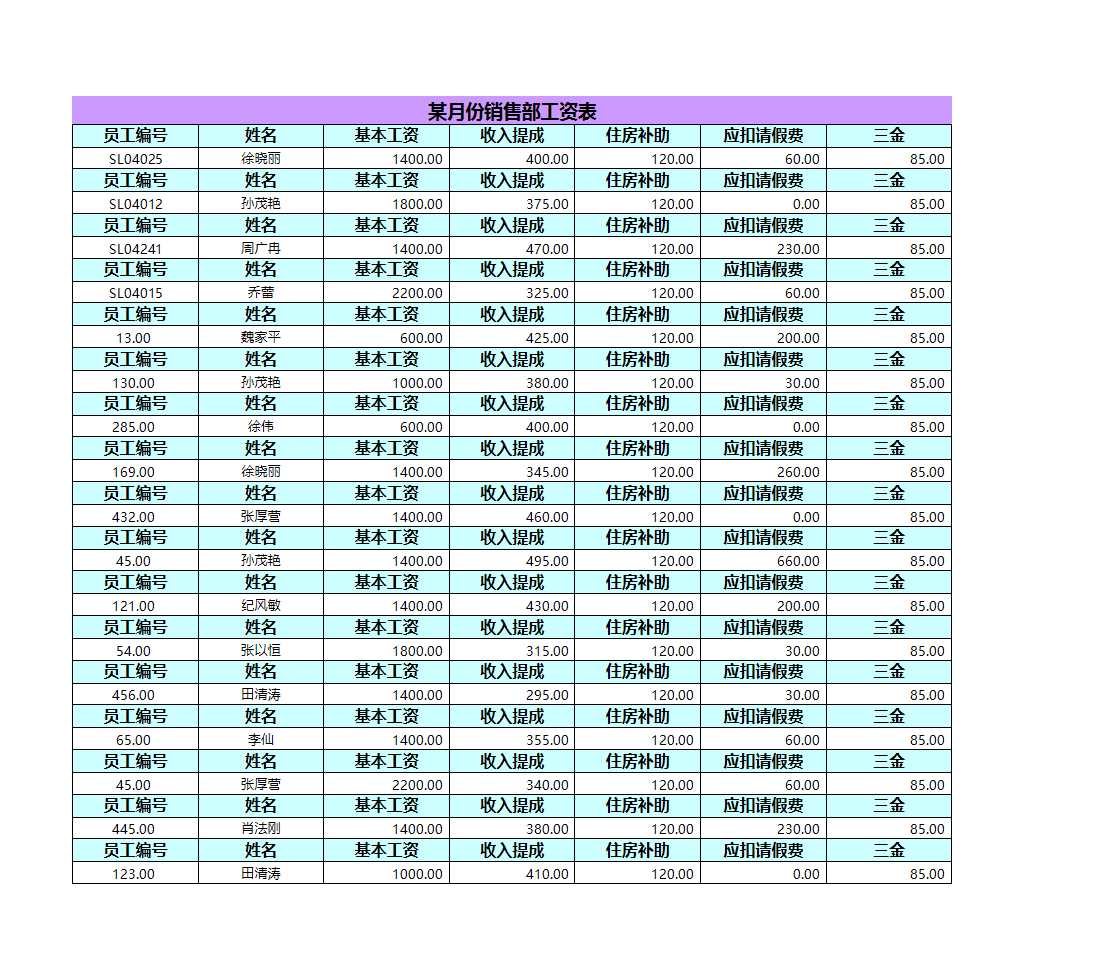 员工资料套表excel模板_06