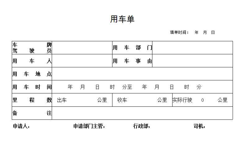 车辆管理规定表格Excel模板