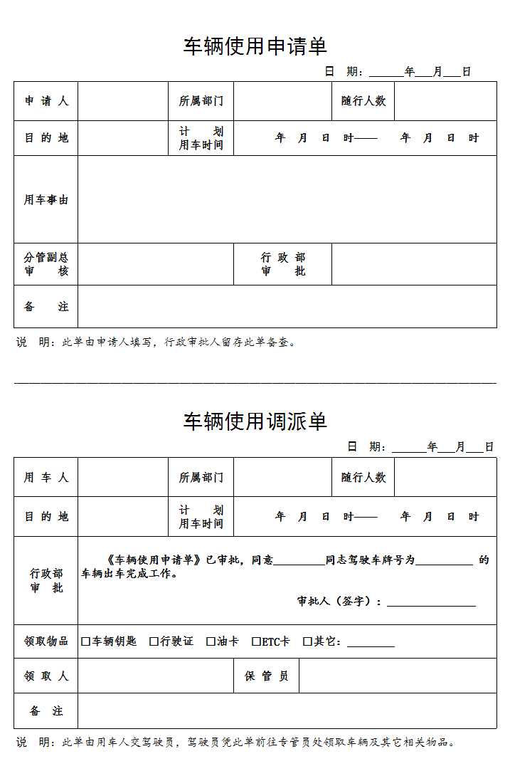 公司车辆管理制度表格(定稿)Excel模板