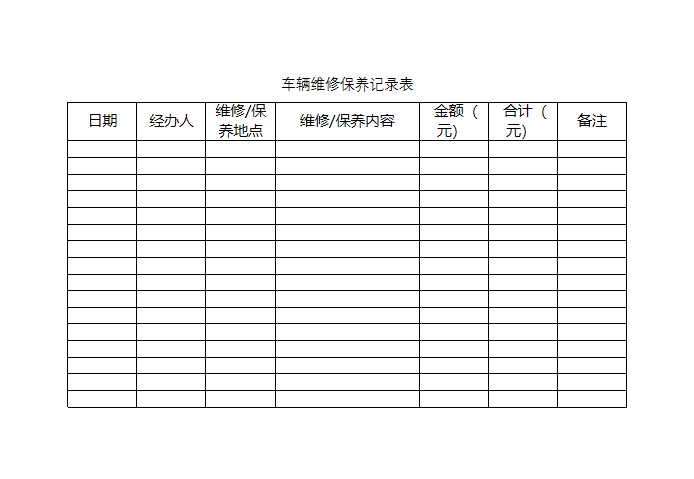 车辆管理相关表格Excel模板_03