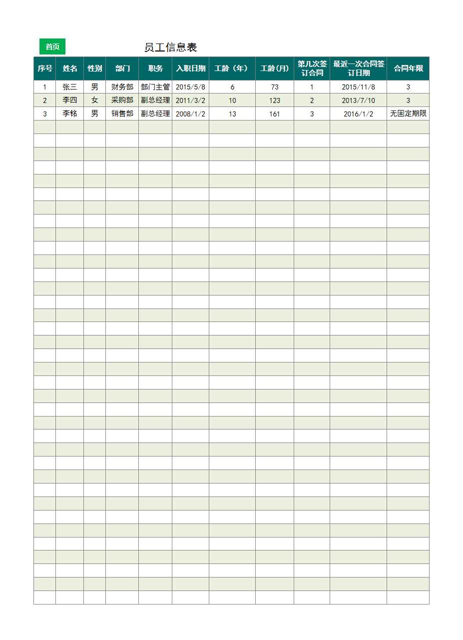 员工人事档案管理Excel模板自动生成_02