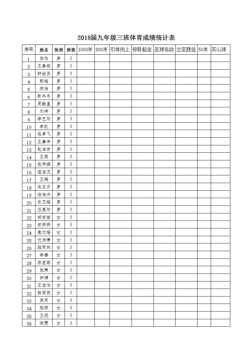 体育考试成绩表Excel模板_03