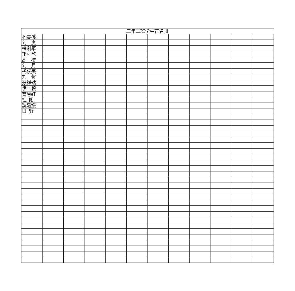 学生花名册Excel模板_03