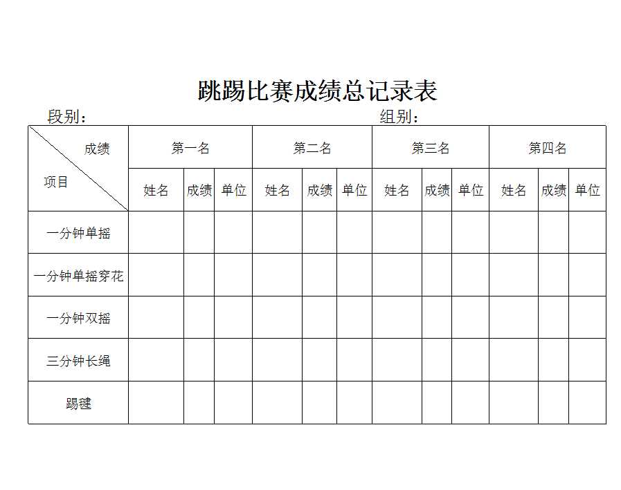 报名成绩表Excel模板_02