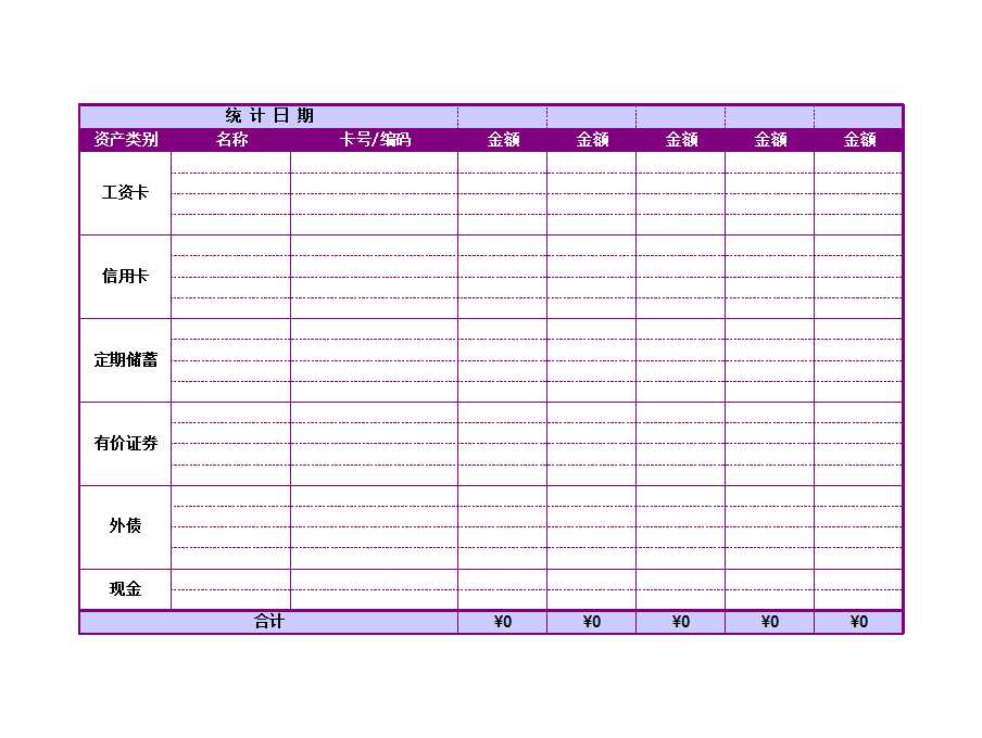 日常记账表格Excel模板_15