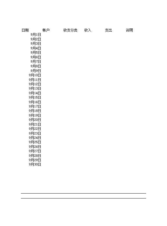 个人日常生活开支记账表Excel模板_10