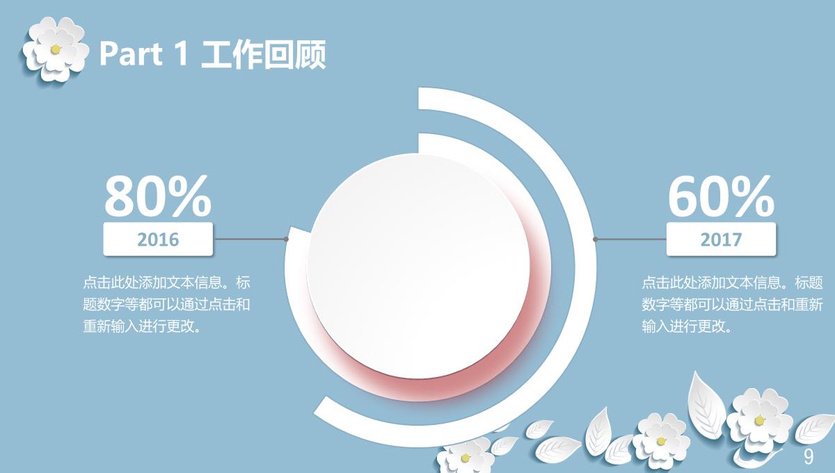 粉色微立体工作汇报通用PPT模板_09