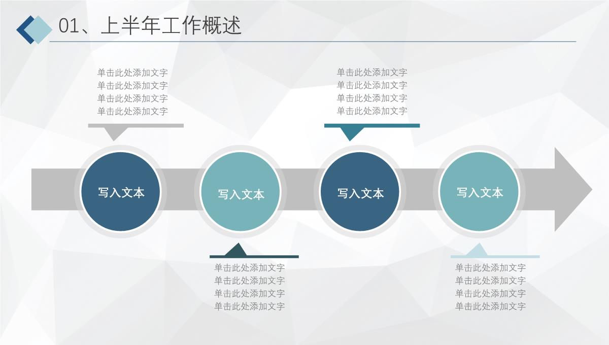 蓝色商务扁平化年度工作总结工作汇报PPT模板_04