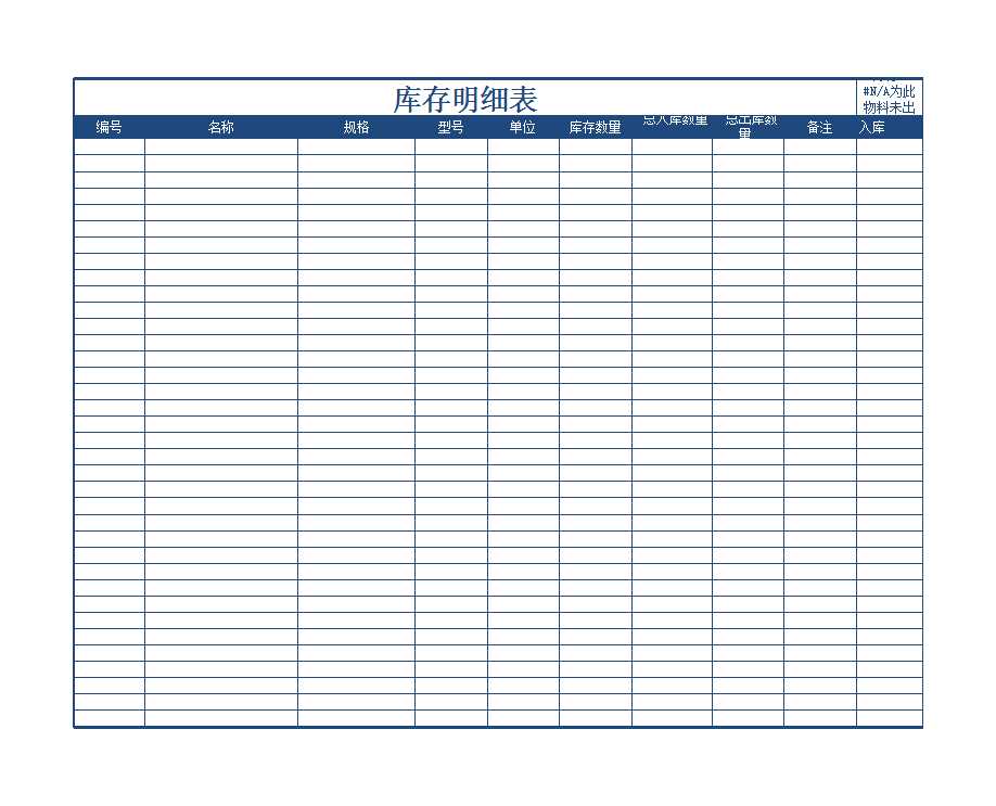 库存物料管理编码商品数据统计报表Excel模板_04