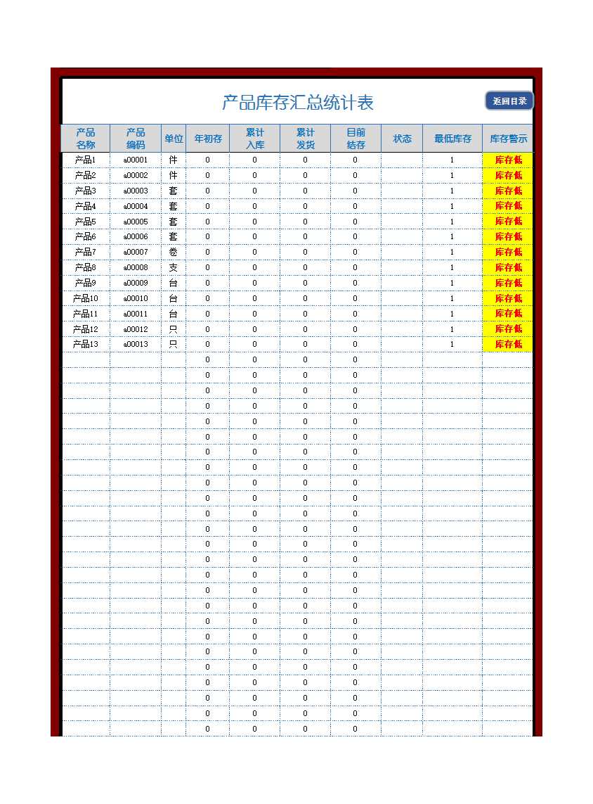 精致完善商品库存管理系统Excel模板_16