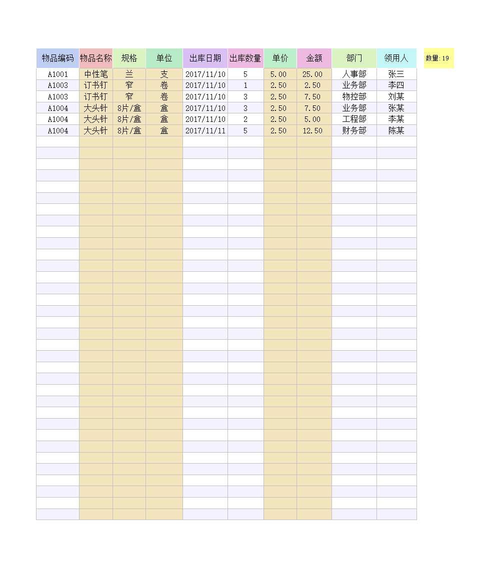 办公用品库存管理Excel模板_04