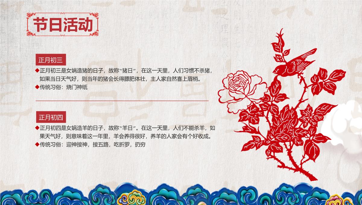 红色大气中国风春节习俗文化介绍PPT模板_20