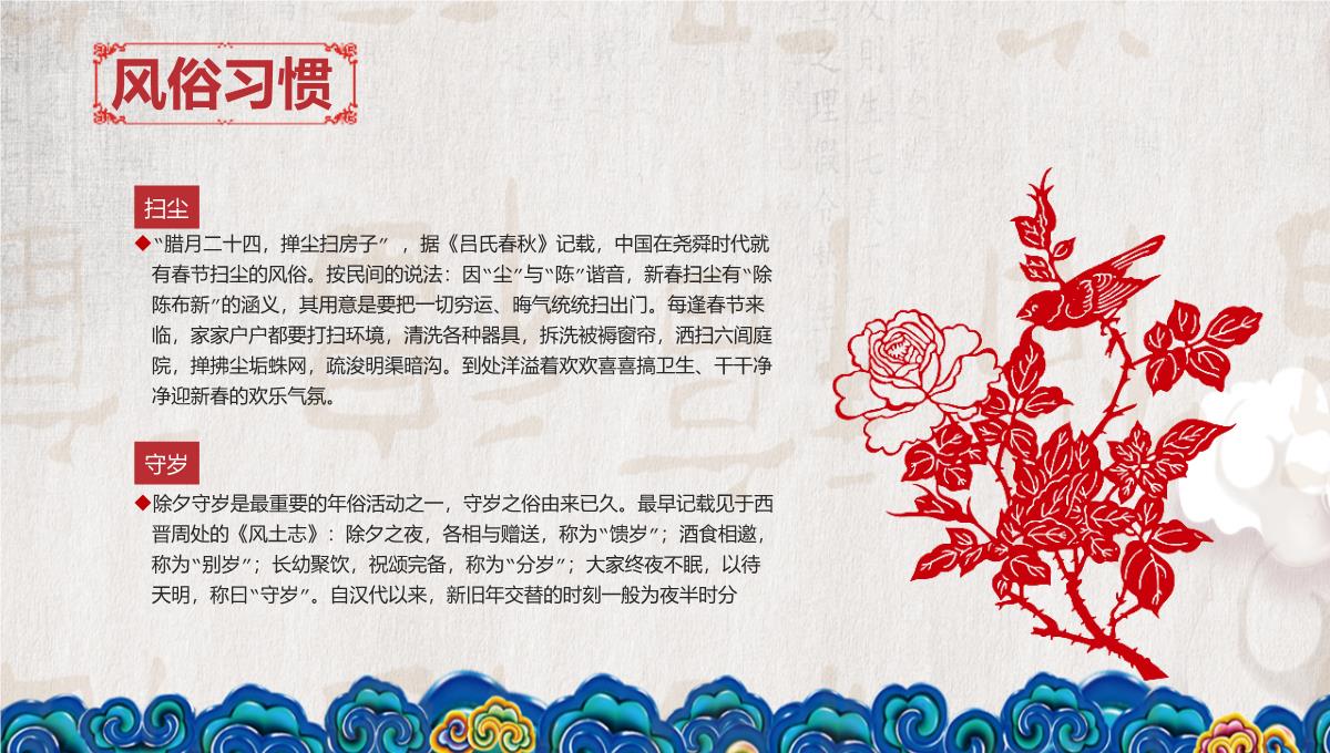红色大气中国风春节习俗文化介绍PPT模板_13