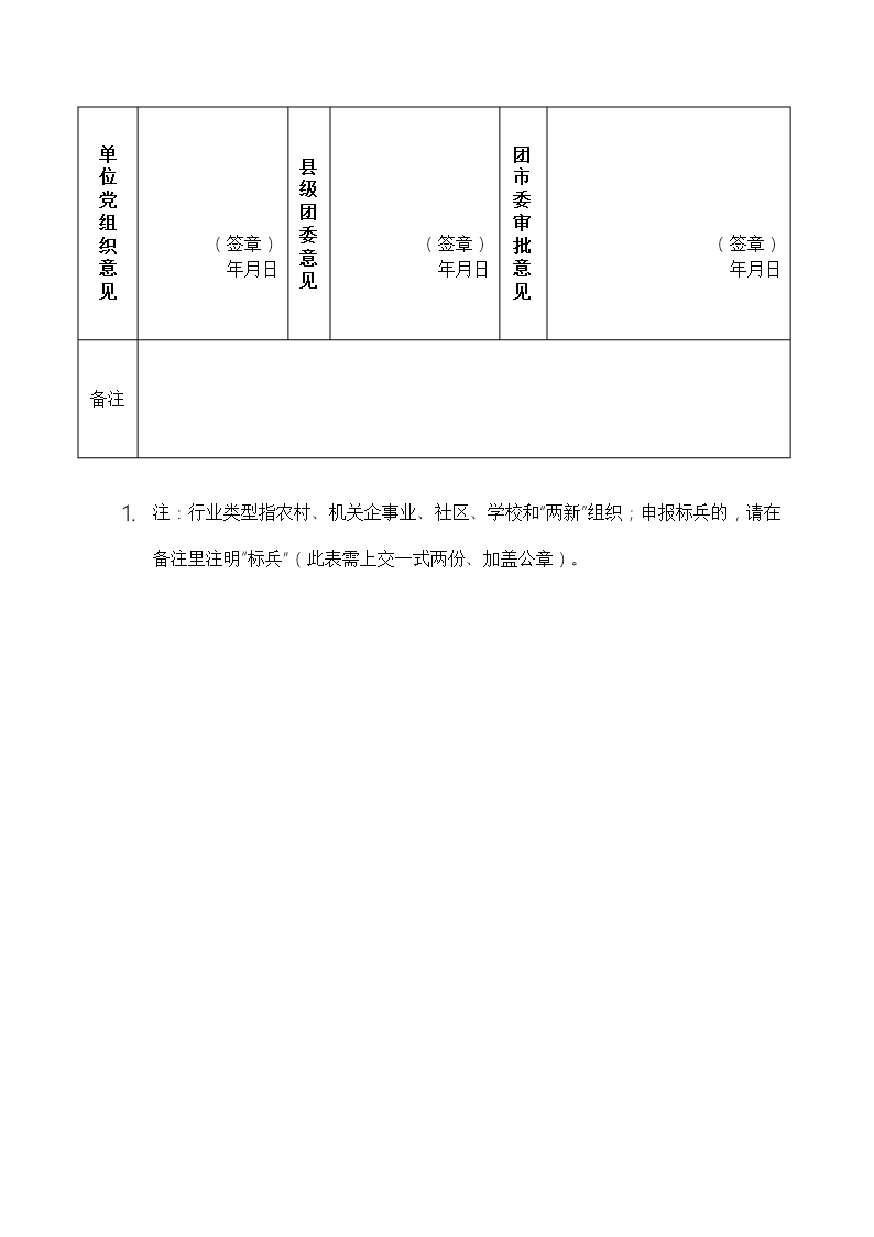 20XX—20XX年度五四红旗团支部申报表Word模板_05