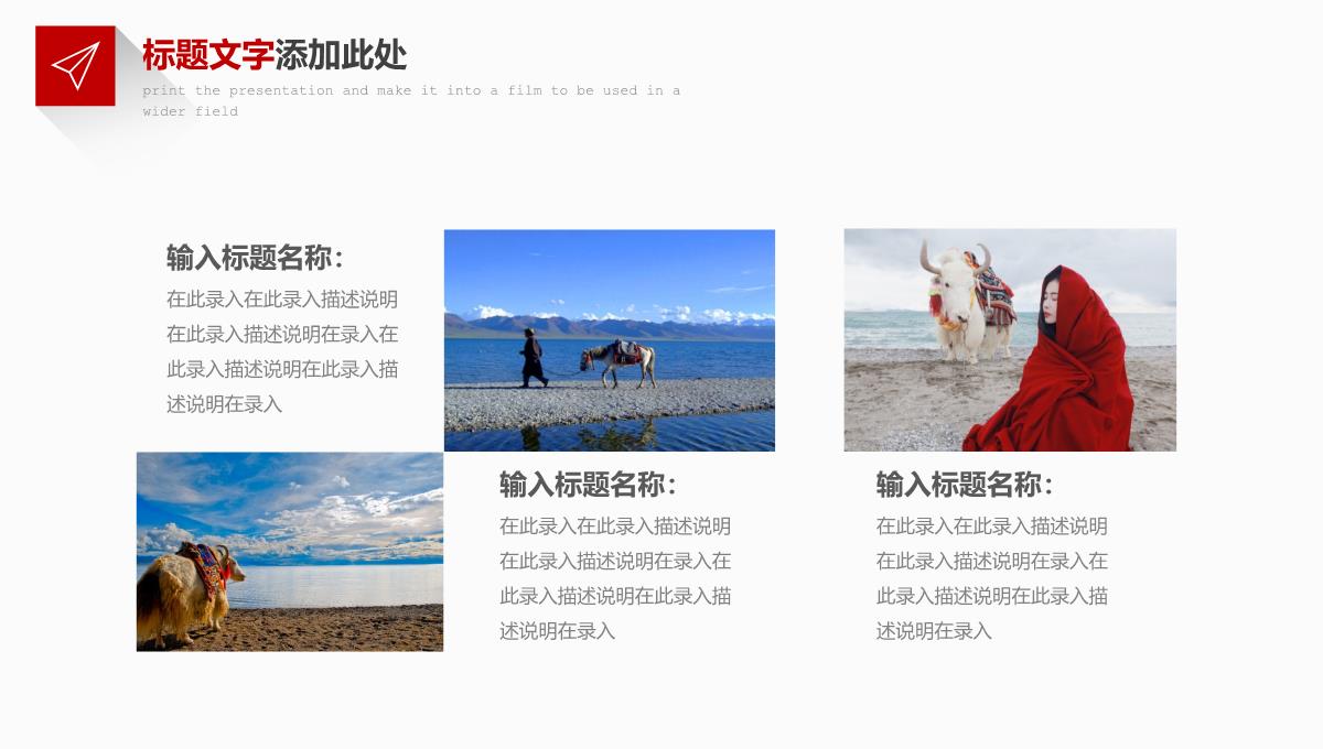 红色简约风西藏旅游景点介绍西藏习俗文化宣传PPT模板_08
