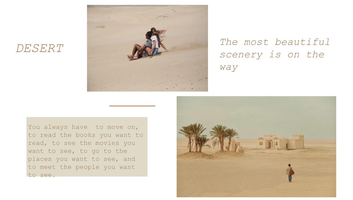 棕色大气欧美风沙漠旅游电子纪念册PPT模板_11