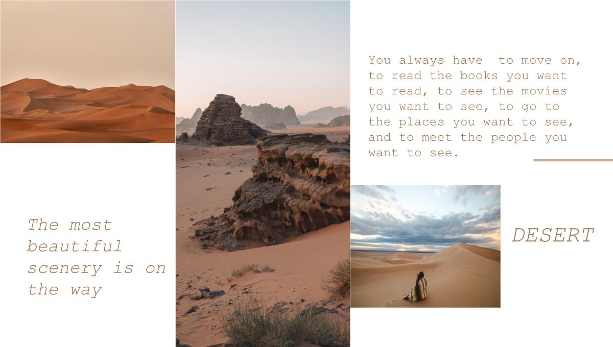 棕色大气欧美风沙漠旅游电子纪念册PPT模板_04