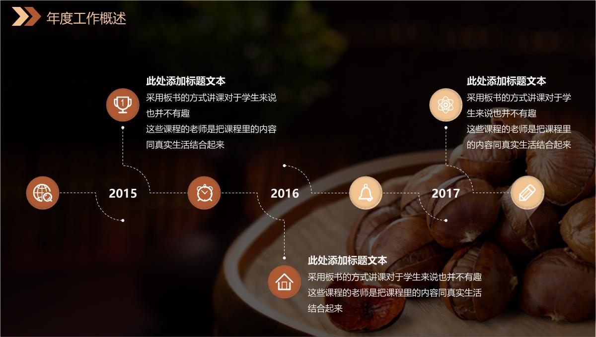 美食诱惑板栗背景产品介绍年终工作总结汇报PPT模板_04