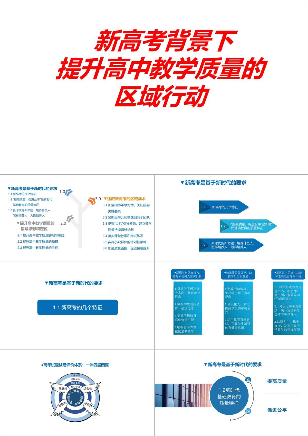 新高考背景下提升高中教學(xué)質(zhì)量的區(qū)域行動探索(共42張PPT)PPT模板