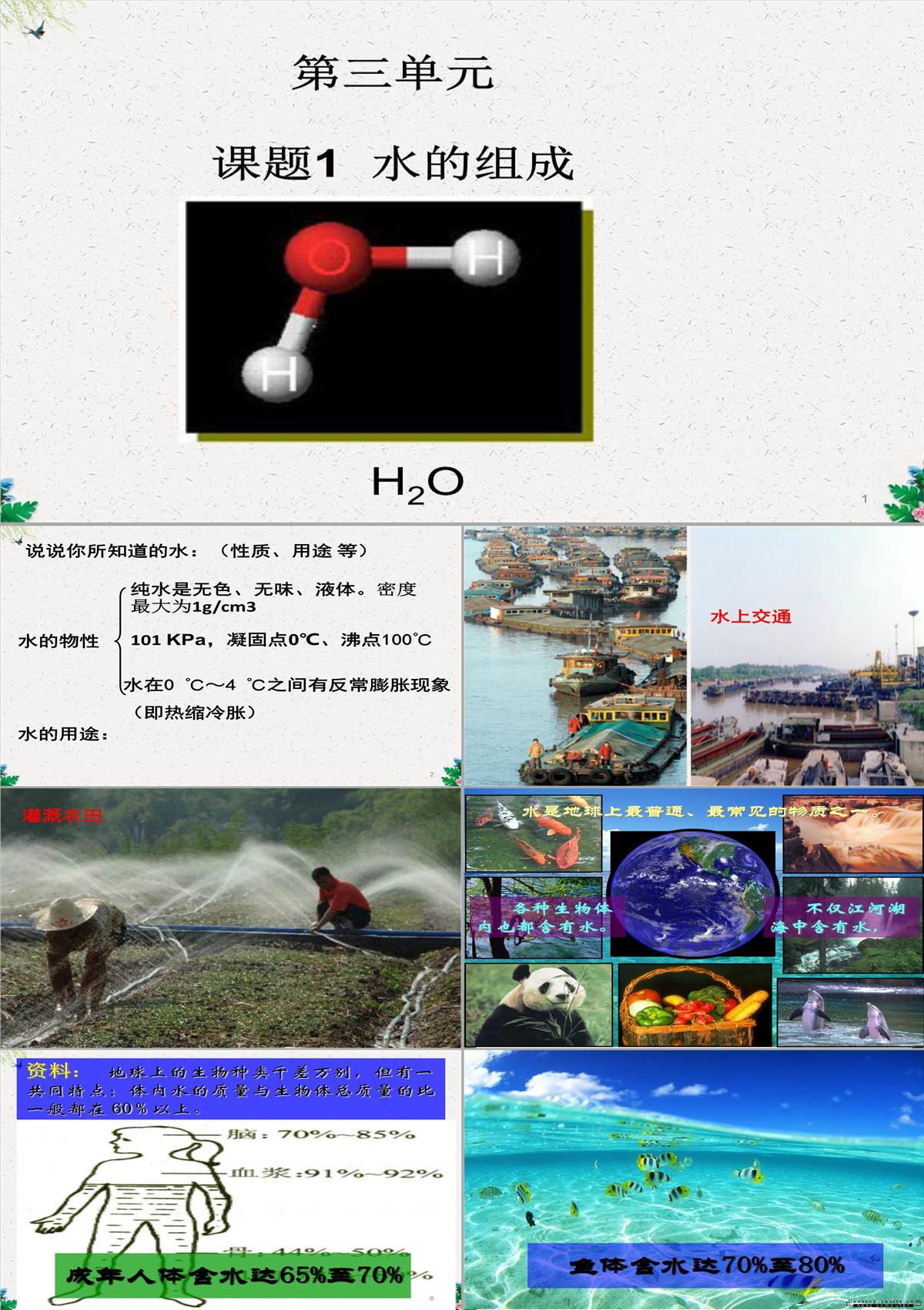 人教版(五四)化學(xué)八年級(jí)4.1《水的組成》課件2-(共26張PPT)PPT模板