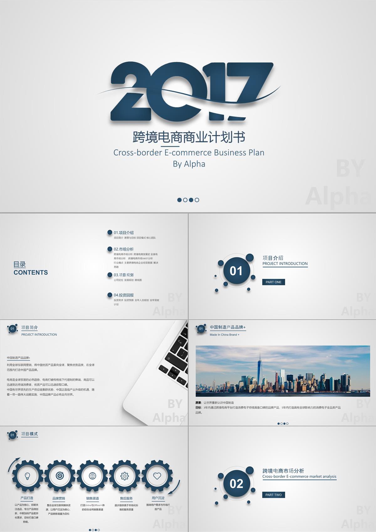 跨境電商商業計劃書PPT模板