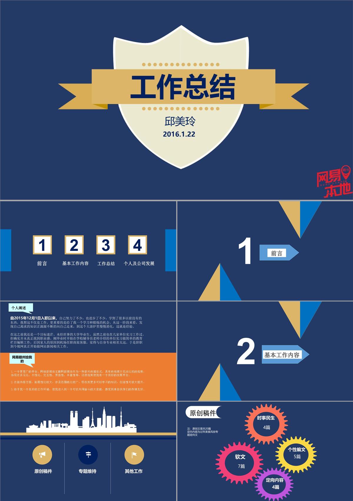 年终述职汇报ppt模板