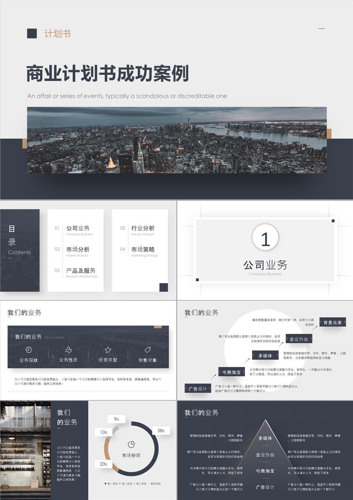 商业计划书成功案例PPT模板