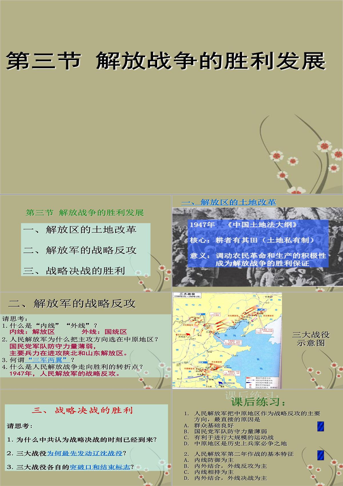 东北师范大学附属实验学校2006-2007学年度高一历史第三章第三节解放战争的胜利发展课件-人教版PPT模板