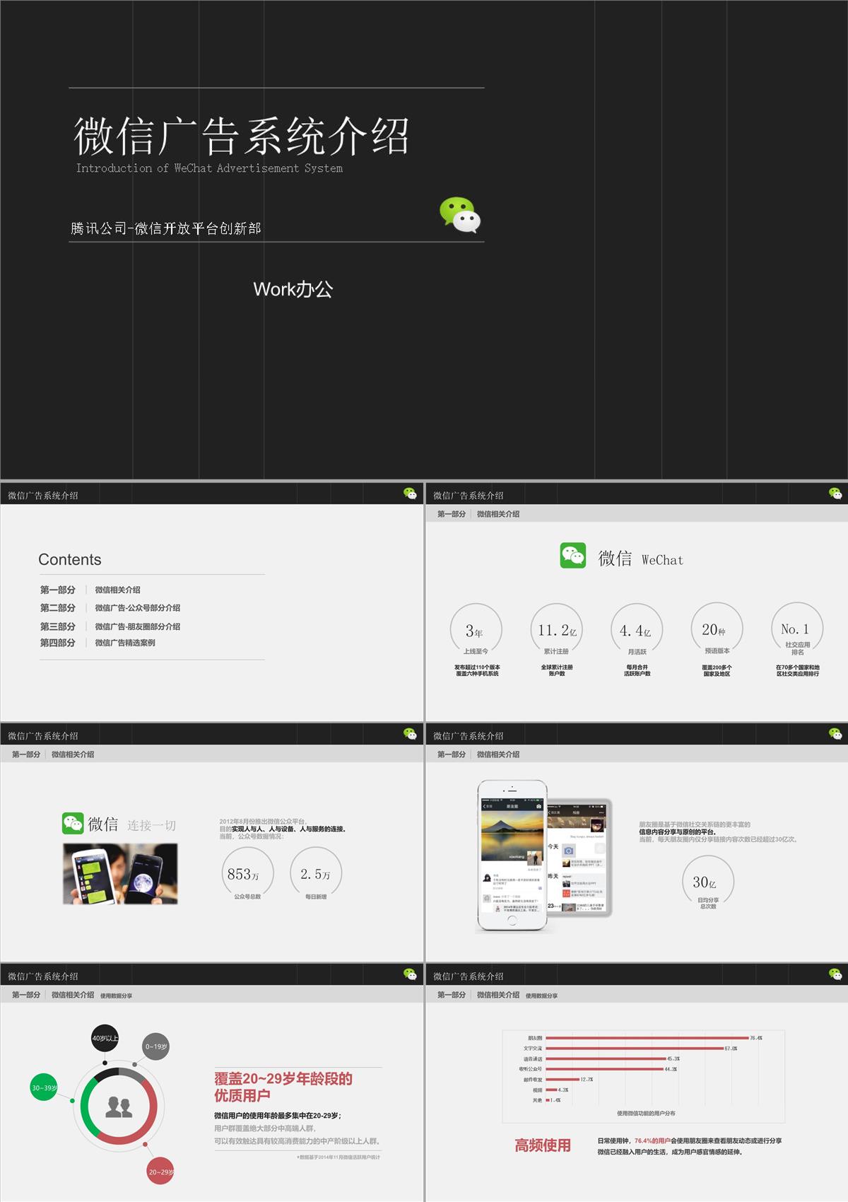 微信广告系统介绍PPT模板