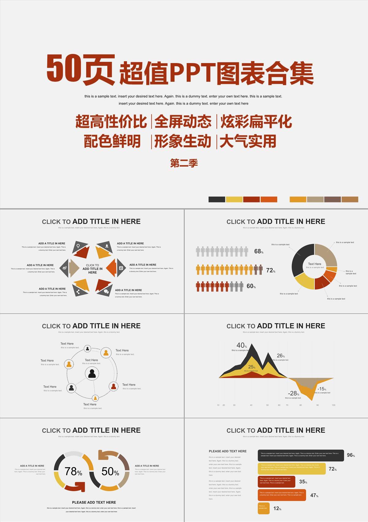 PPT图表50页PPT模板