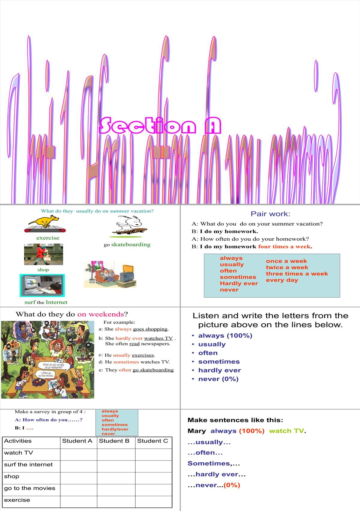 八年级英语上学期Section-A课件1PPT模板