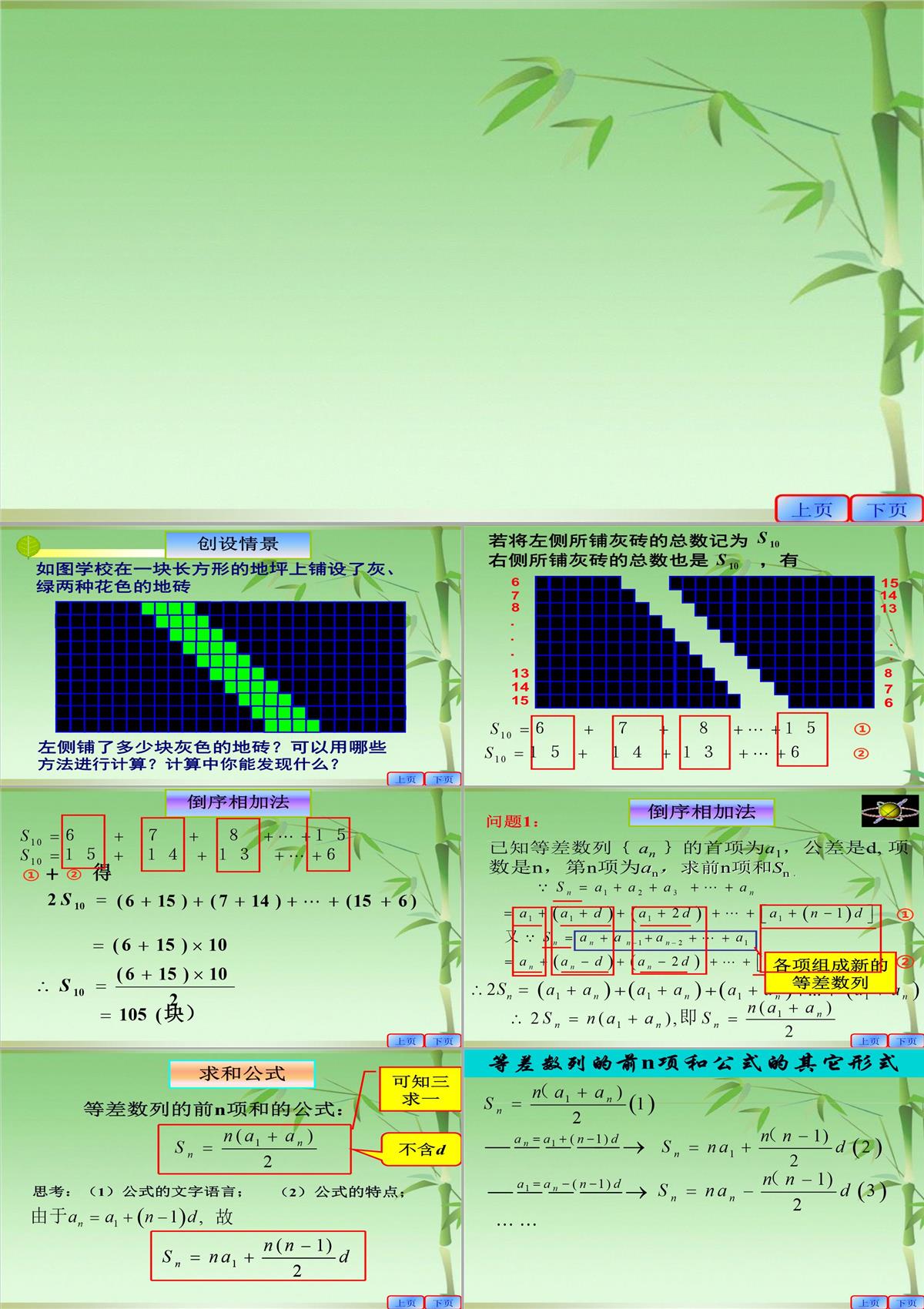 数学高二上册-7.2-等差数列的前n项和-课件-(共18张PPT)PPT模板