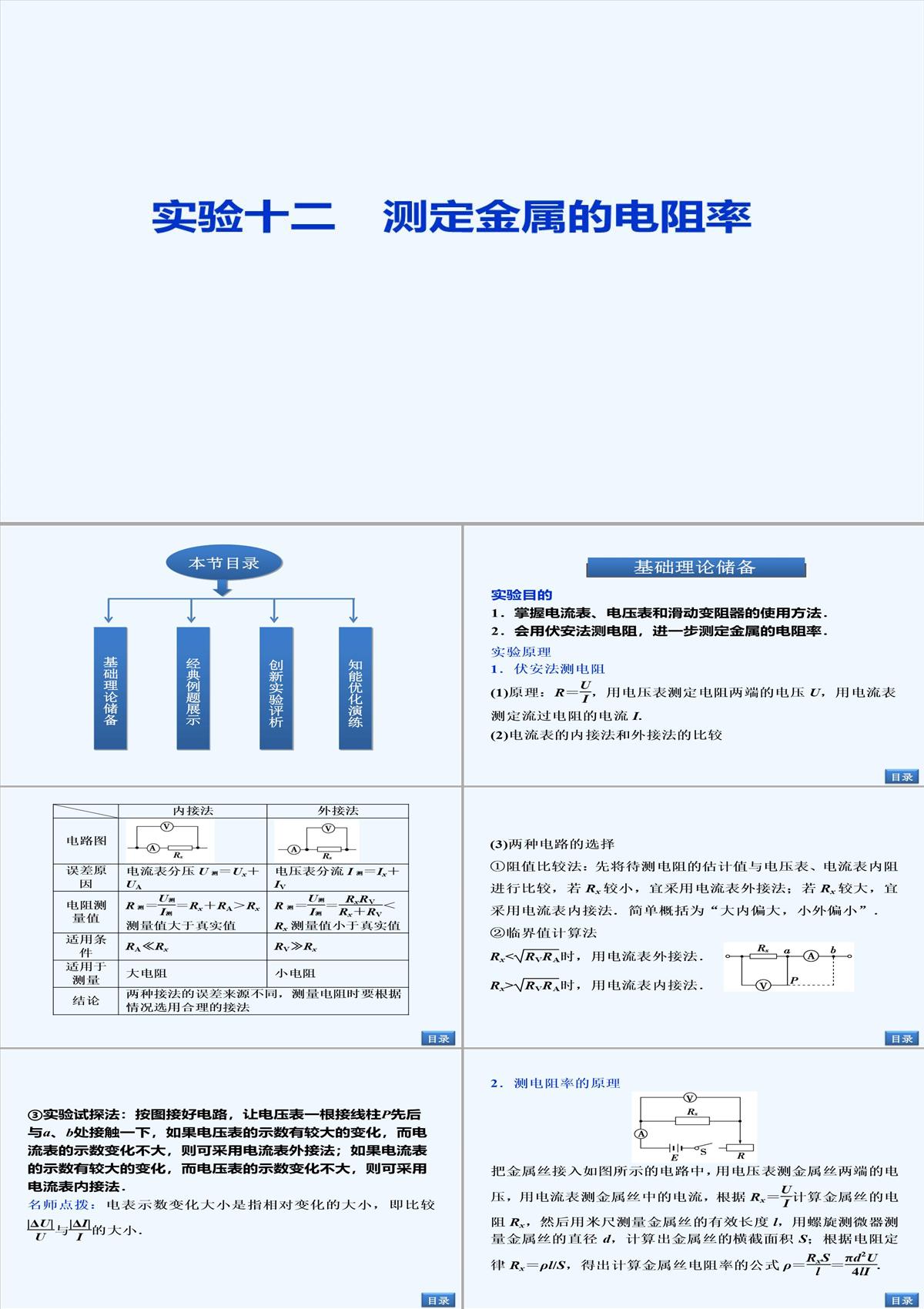 2014屆高考物理（大綱版）一輪復習配套課件：實驗12-測定金屬的電阻率（共32張PPT）PPT模板