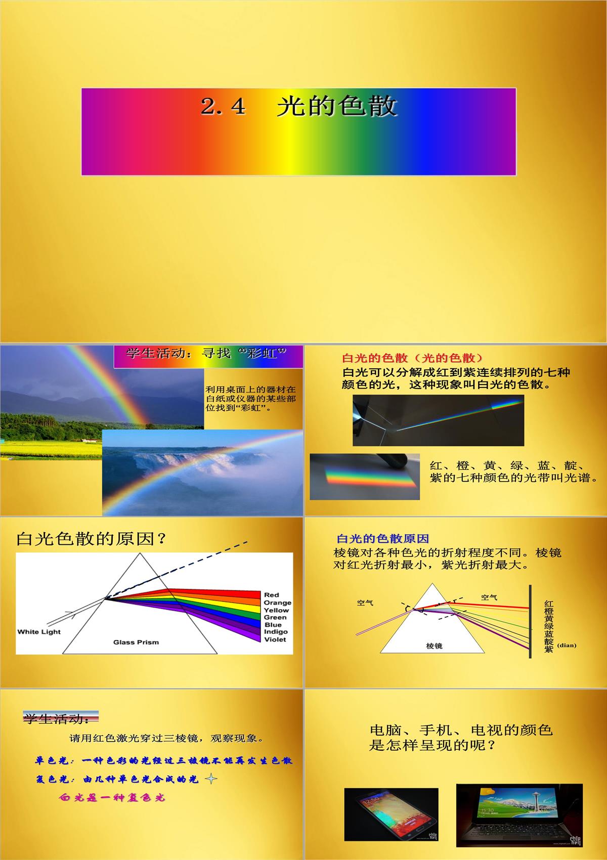 物理八年级上册第二章-2.4-光的色散-7PPT模板