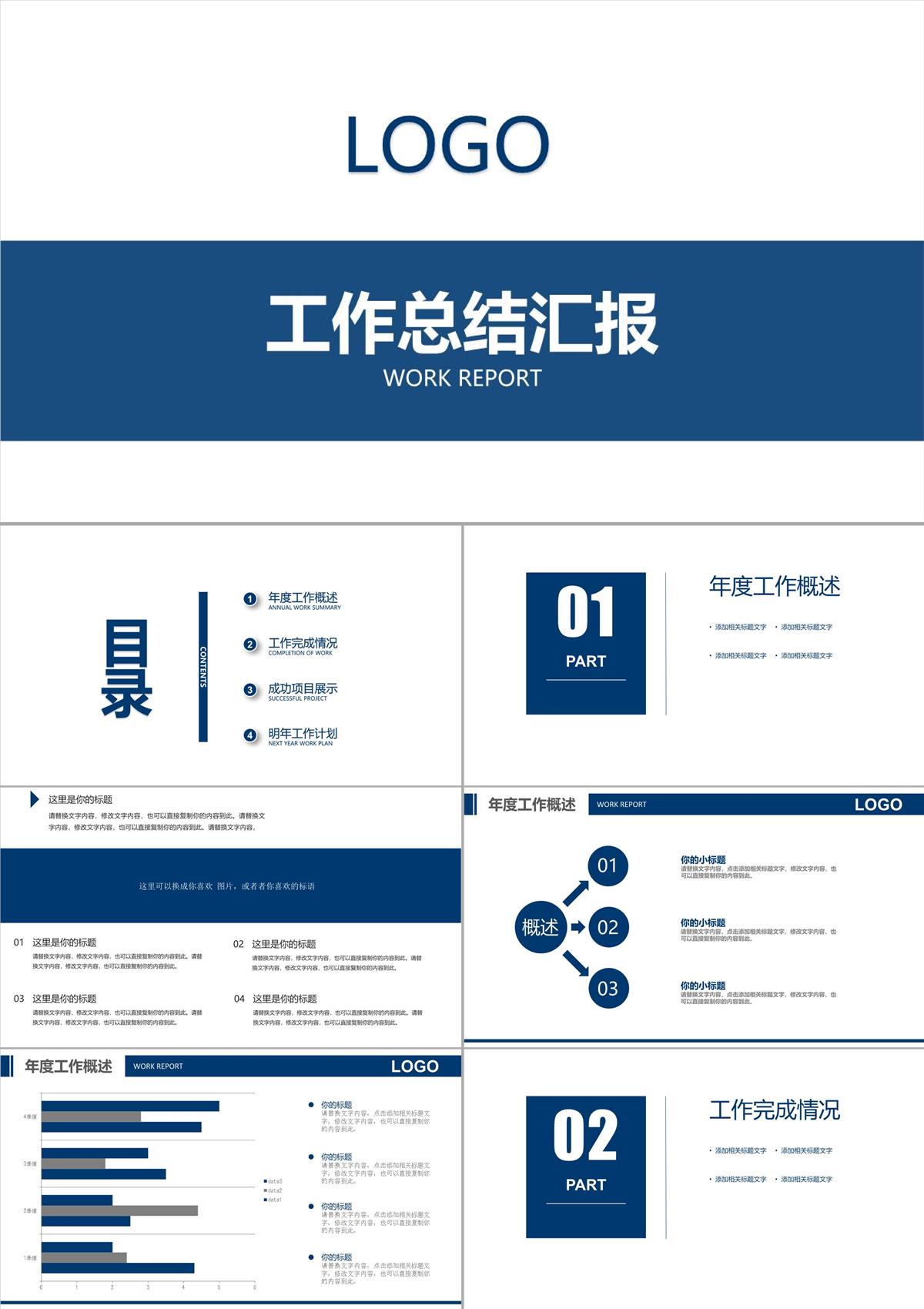 新版年度工作总结汇报PPT模板