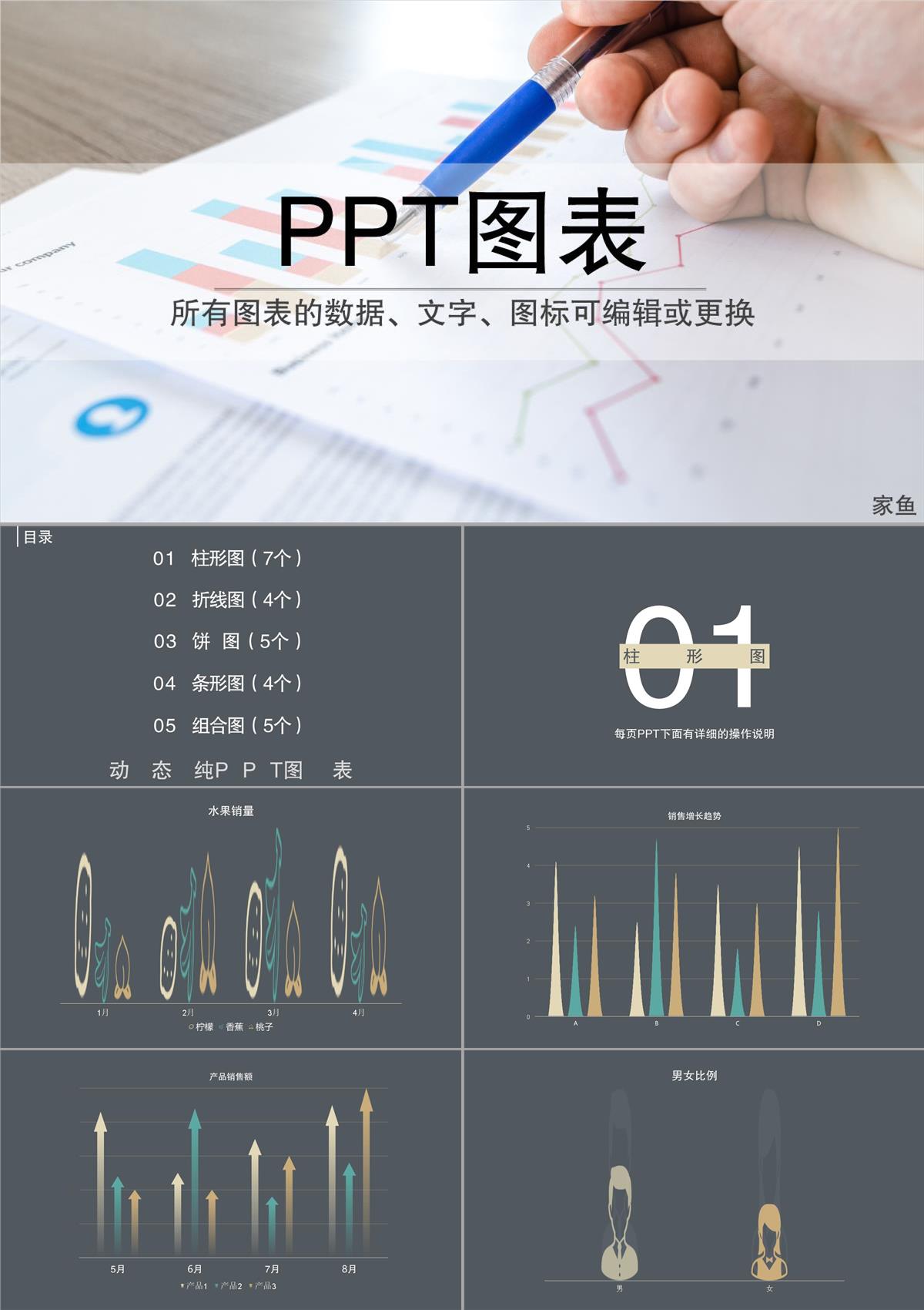 新版PPT图表PPT模板