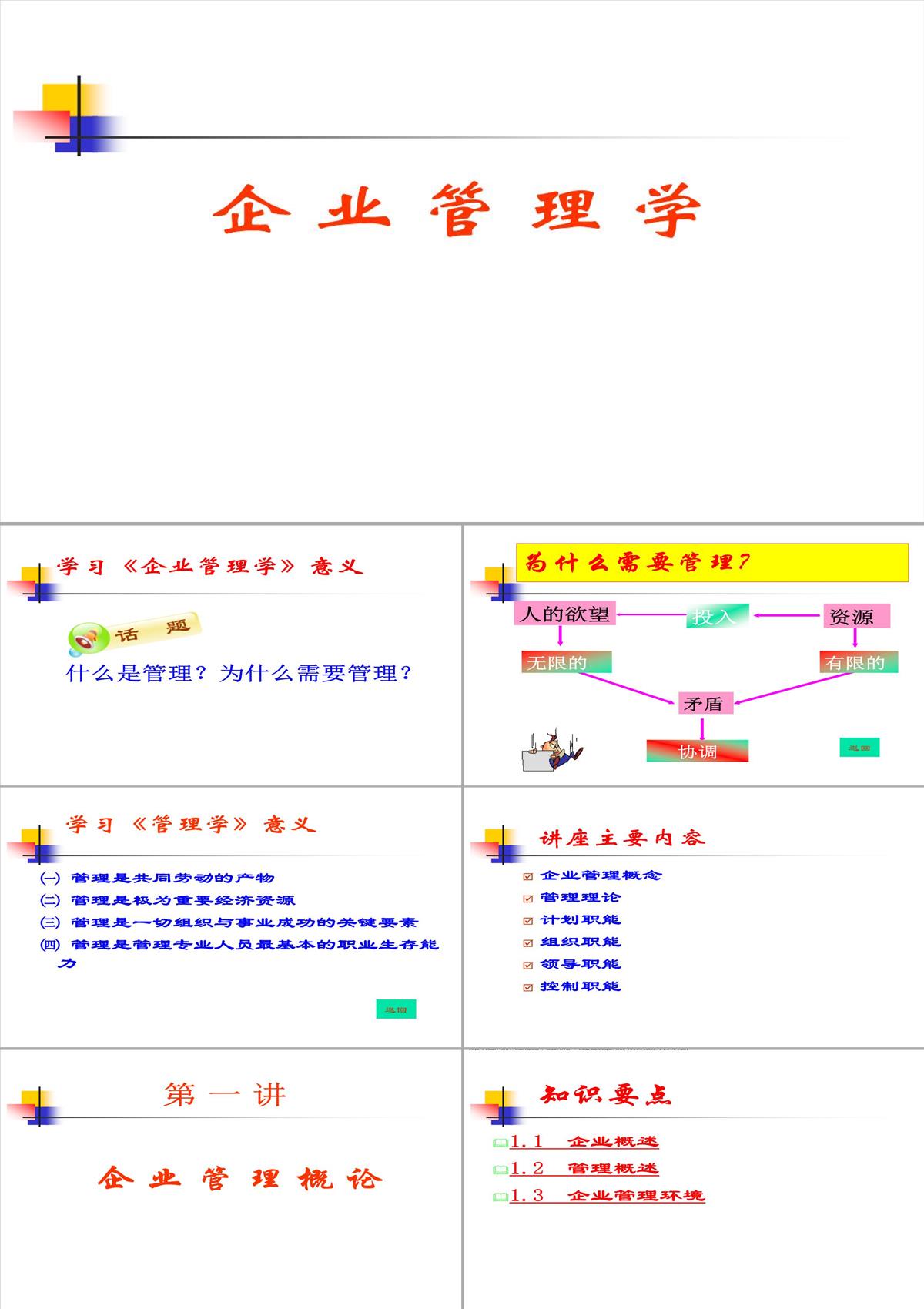 企業(yè)管理學(xué)培訓(xùn)PPT模板