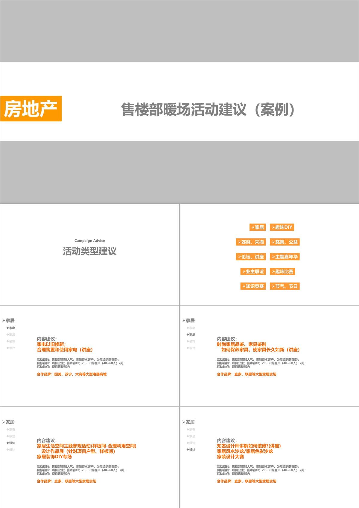 售樓處暖場活動集錦—周末、節假日暖場必備(1)PPT模板