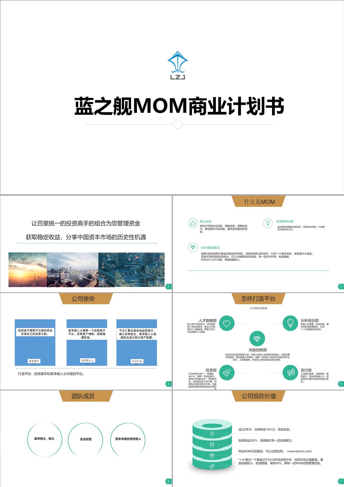 MOM商業計劃書PPT模板